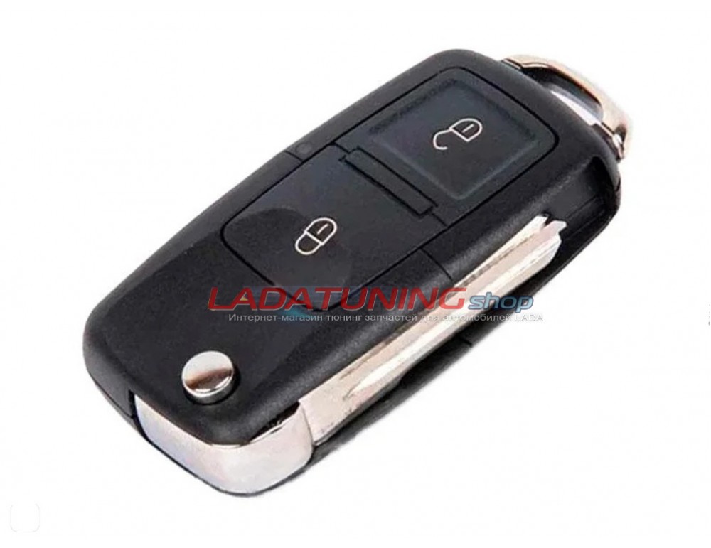 Выкидной ключ в стиле Volkswagen (2 кнопки) на Лада Приора, Гранта, Калина, Датсун, Шевроле Нива