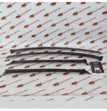 Ветровики Cobra Tuning с хром полосой на окна Лада Веста седан